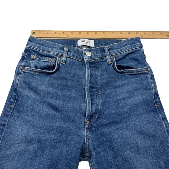 Agolde Nico High Rise Slim Jeans Fixation Medium Wash Button Fly - Picture 9 of 11